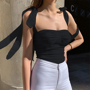 蝴蝶结绑带吊带背心女夏外穿内搭修身显瘦气质显胸上衣设计感小众