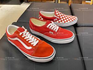 DF香港代购Vans Color Theory经典复古桔红色红砖低帮帆布鞋板鞋