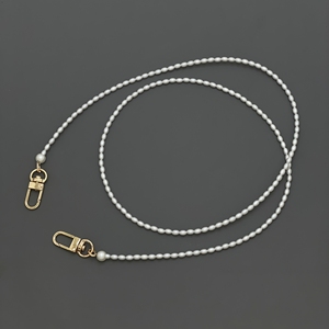 4mm小米珠珍珠链条配件长款包带斜挎链手机链绳斜背扩音器细链子