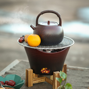 户外碳炉煮茶小炭炉便携式炭火炉烧水壶功夫茶具煮茶壶围炉一套