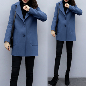 毛呢外套女小个子秋天2020年 新款女士秋冬韩版呢子大衣女中长款