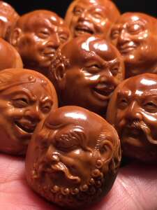 苏工名家一凡大师本工精品2.3*2.4双面十八罗汉橄榄核核雕手串男