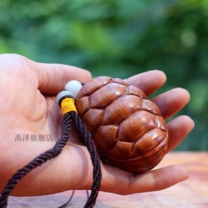 老挝花梨木雕乌龟壳龙龟手把件摆件财运富甲天下手玩把件贺寿礼品
