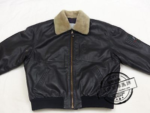 代购iceberg飞行员皮夹克red baron a2双翼飞机l皮衣外套男子空军