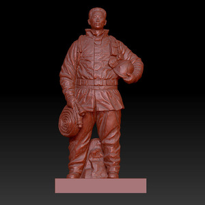 消防员雕塑模型图安全教育主题圆雕图三维立体图3d模型打印图stl