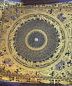 龙形坛城唐卡纯手绘那嘎王喇嘛画师尼泊尔进口西藏镇宅招财装饰画