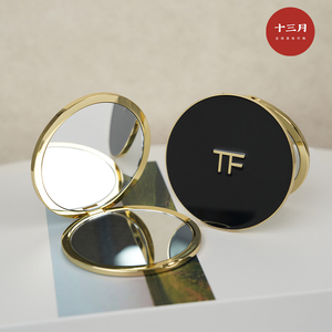 沉甸甸哒 Tom Ford TF汤姆福特黑金圆形双面化妆镜子 放大折叠镜