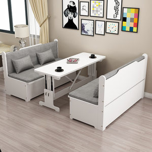 多功能沙发卡座床实木可折叠北欧简约网红小户型客厅坐卧两用储物