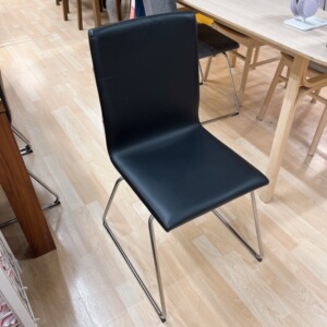 ikea宜家家居沃夫冈 椅子 靠背餐厅餐椅 镀铬 黑色餐厅椅子北欧风