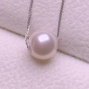 日本akoya樱花粉路路通海水珍珠项链45长18 k金镶嵌珠光极强女款