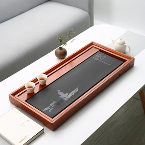 花梨实木茶盘乌金石茶台简约干泡小茶台功夫茶海托盘家用清仓处理