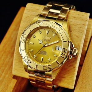 代购invicta一米劳18k黑水鬼夜光潜水防水自动机械手表男13929