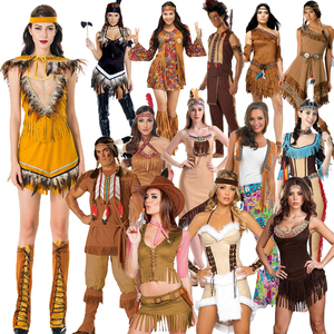 万圣节服装印第安人服cos成人非洲土著原始野人女酋长丛林猎人服