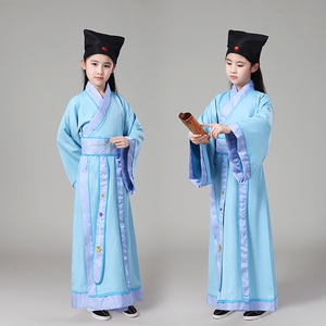 幼儿童古装汉服男童小男孩宋朝古代诗人苏轼古诗词朗诵表演出服装