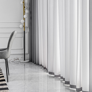 灰色雪纺纱帘轻薄简约现代客厅阳台ins风飘窗白色纱窗帘浙江绍兴