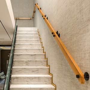 靠墙实木楼梯扶手室内老人阁楼防滑拉手幼儿园走廊栏杆室内木扶手