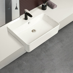 陶瓷洗手盆半嵌入式洗脸盆镶嵌式面盆埋入式半挂盆家用卫生间台盆