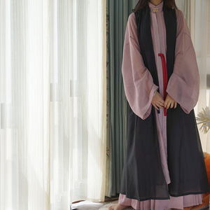 半枫荷 禾粉 夏日常明制立领竖领对襟直袖长衫传统汉服