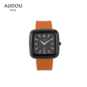ajidou阿吉豆拼色时髦宽表带方表女士手表