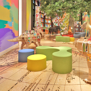 早教中心幼儿园培训班机构活动室游乐场儿童创意异形休息区沙发凳