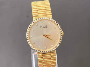 二手 伯爵 珠宝腕表系列手表  18k黄金镶钻手动机械女表 34mm