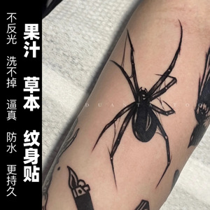 【一份两张】草本纹身贴手臂个性暗黑蜘蛛防水持久不反光持续15天