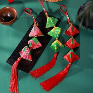 端午节粽子挂件礼品五彩绳粽串自制手工小粽子挂饰包挂商场装饰品