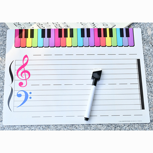 五线谱白板双面钢琴入门教具学习可擦可写音符识谱卡台湾音乐文具