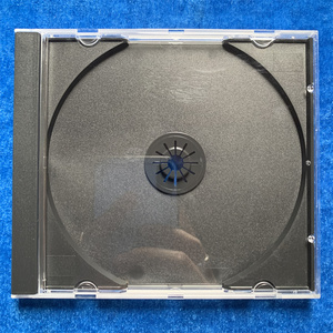 进口原版欧美 单碟塑料盒 黑底空盒子 1CD盒 3对半圆形扣2点 12爪