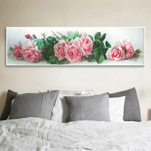 gk十字绣床头画现代简约2020新款线绣浪漫玫瑰优雅卧室自己绣手工