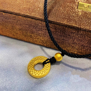 周大福 传承平安扣 饕餮玉瑗图腾 足金黄金计价 克减80 专柜正品