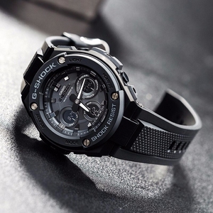 卡西欧g-shock电波表gst-w300g-1a9/1a1/1a2金属黑金光动能手表男