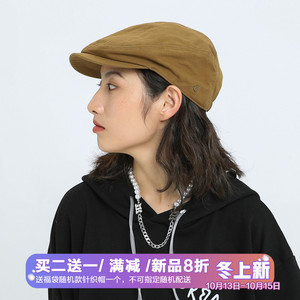 复古前进帽夏季鸭舌贝雷帽女春秋款英伦复古日系百搭韩版画家帽男