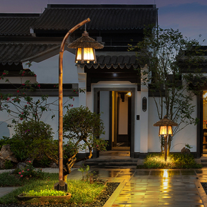 仿古中式美陈灯户外日式民宿高杆灯路灯景观灯复古景区防水庭院灯