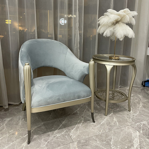 美式实木轻奢布艺美克单人美家单人沙发椅小户型简约客厅家具组合