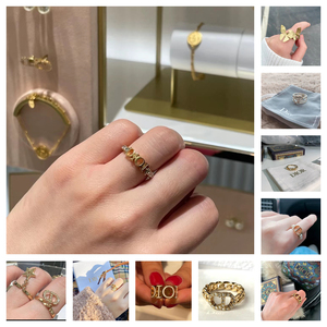 正品代购dior迪奥戒指女复古镂空对戒女士镶钻jadior指环七夕礼