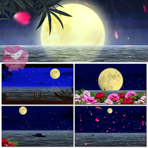 简宾度旗舰店天猫寄明月配乐led视频花好月圆舞台背景 大气新年晚会