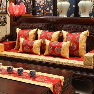 红木沙发坐垫中式实木家具罗汉床垫子五件套防滑可拆洗乳胶海绵垫