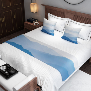宾馆酒店民宿床上用品床尾巾床旗床尾垫床盖枕头样板间抱枕床尾毯