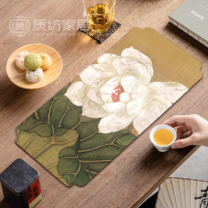 新款中式茶巾吸水茶席桌布茶几桌旗布艺茶桌中国禅意茶台日式茶布
