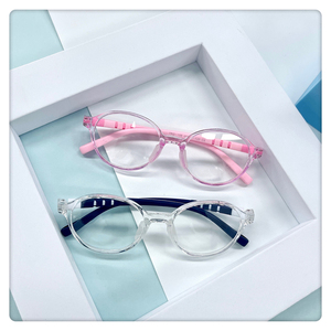 新款超轻TR硅胶儿童眼镜时尚圆框护目防蓝光平光镜可配度数
