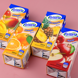 塞浦路斯进口芬特乐果汁fontana250ml多口味6瓶装原装进口