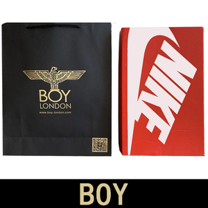 购物袋潮牌手提袋boy袋子定制牛皮纸袋黑卡纸包装袋定制专柜同款