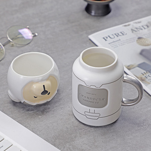 星巴克2021卡通太空熊马克杯宇航员未来小熊白色水杯保温杯环保杯