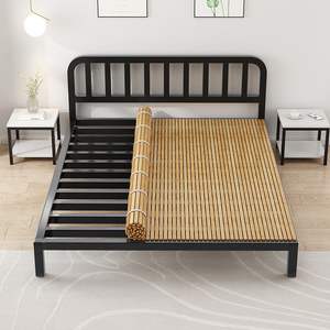 楠竹硬床板床垫超薄静音可折叠单人凉席软床加硬排骨架加密神器