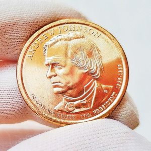 外国钱币全新卷拆美国1元第17十七任总统币1枚2011纪念币美洲硬币