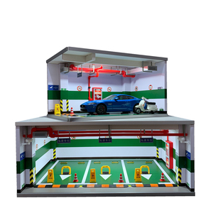 1/18停车位模型 车模展示盒 亚克力防尘罩 车库场景 儿童玩具车库