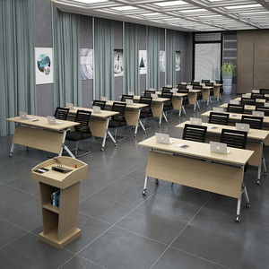 成都折叠培训桌椅组合多功能拼接会议桌长条桌可移动办公桌翻板桌