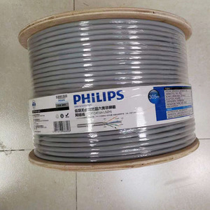 飞利浦线缆超六类非屏蔽网线双绞线万兆传输无氧铜0.57芯1815/93