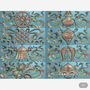 图藏族家具抽屉面门板浮雕八吉祥法器挡板灰度图天禧街同款货源8